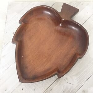 Vintage Wooden Leaf Catch All Dish
